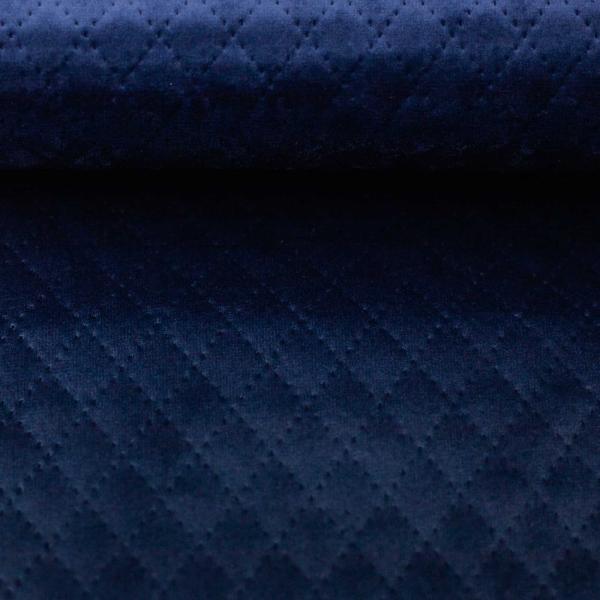 Wattierter Samt-Stepper Tokio, uni, blau